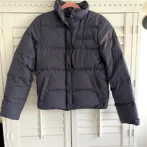 Jcrew like new short puffer jacket with removable hood